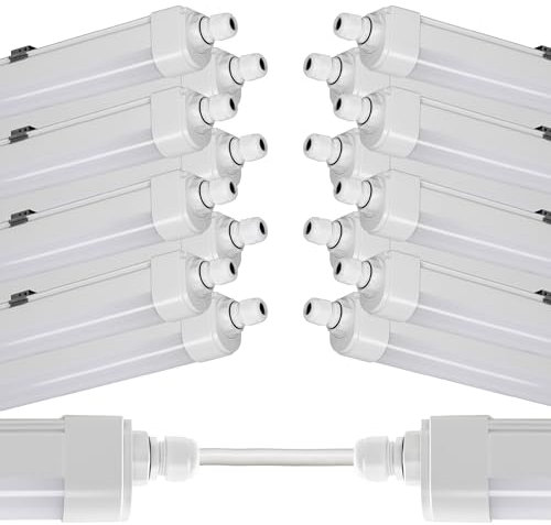 Proventa LED Feuchtraumleuchte 120cm 16-Pack IP65 36W 4320lm 4000K neutralweiß – durchverdrahtet & verknüpfbar, flimmerfrei, Wannenleuchte für Keller, Garage, Werkstatt, Industrie & Lager