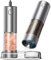 CIGAA Electric Salt and Pepper Grinder Set, Rechargeable Automatic Salt and Pepper Mill Grinder with Adjustable Coarseness and LED Light, Stainless Steel Salt and Pepper Grinder Set with Storage Base