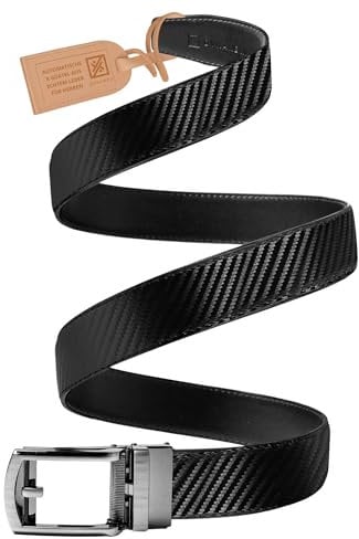 Ledergürtel Herren Schwarz 35 mm Breite, 130 cm Länge, Echtleder mit Automatik-Schnalle, Kürzbar und Langlebig; Edle Geschenkbox für Männer - Herren Gürtel Leder - Belt Men HerrenGürtel Leder Schwarz