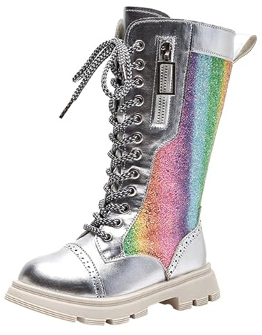 Stivali Alti Bambina Stivali da Ragazza alla Moda Stivali Equitazione Bambina Stivali Cowboy Bambina Stivaletti Impermeabili Bambina Scarponcini Ragazza Inverno Stivali Neve Bambina