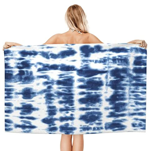 Toallas De Baño Técnica Tie Dye Playa Accesorios Repelente Arena Toallas De Playa Secado Rápido Absorbent Bath Towels para Viajes, Yoga, Baño, 80X130Cm