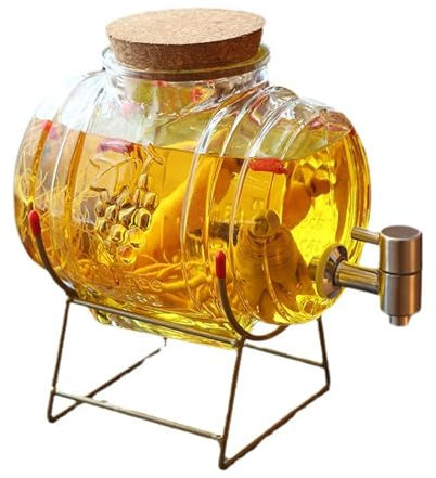 QVK Carafe à décanter en verre à whisky pour homme - Distributeur de liqueur pour tequila, bourbon, scotch, rhum, cadeaux pour papa (5 L)