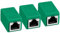 AXFEE 3 Piezas Conector RJ45, Conectores Ethernet Interfaz, Cat 7/Cat6 Cat-5, Doble Empalme Ethernet Conect-or, Acoplador en Línea Ideal para Extender Los Cables Ether-net Hembra a Hembra, Verde