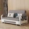LumivoxNest Modern Convertible Sofa Bed with Storage, Grey Fabric Upholstery, White Frame, Under-Bed Storage Compartment， – Sleeper Sofa for Small Spaces (White + Grey | Total width: 158cm)