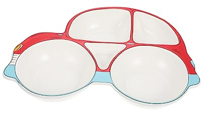 SUPVOX Assiette Céramique Pour Garçon Fille Design De Voiture Assiette Divisée Support De Rangement Pour Aliments Fournitures De Cuisine