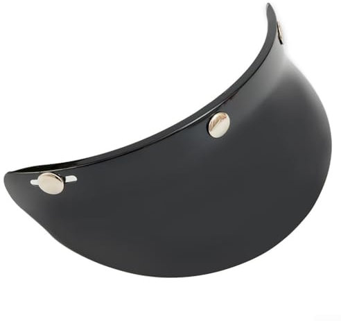 3-Snap Motorcycle Helmet Visor Peak Shield UV Protection Adjustable Windshield For Open Face Half Helmets Black