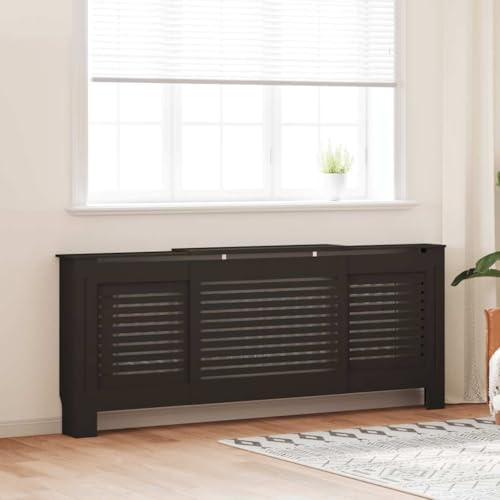 ACAGALA Heizkörperabdeckung, Heizkörper Abdeckung Mattem Weiß MDF, Horizontale Lamellen, Grill, Heizungsabdeckung für Schlafzimmer Wohnzimmer Büro, 112 x 19 x 81,5 cm