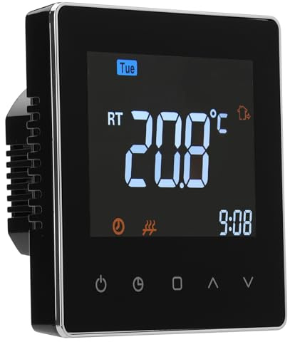 Wengart 230V Smart Thermostat for UFH Homeowners, Complex Manifold Setup & High Gas Bills, Software-Switchable NC/NO Logic with HD Color Screen (WG538)