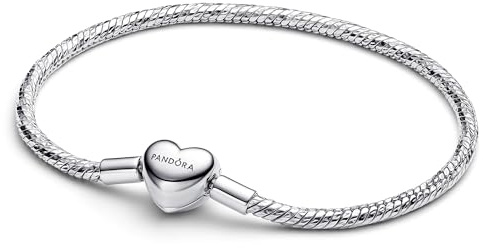 PANDORA Facettiertes Schlangen-Gliederarmband mit Herzverschluss 594236C00 Damenarmband
