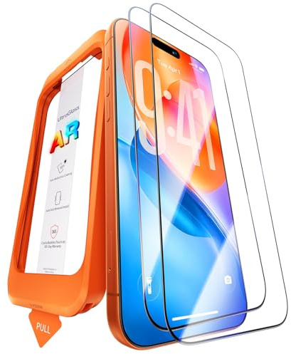 UltraGlass TOP 9H+ Armor - Lot de 2 protections d'écran pour iPhone 17 Pro Max - Qualité militaire incassable - Anti-reflet - 17 Pro Max - En verre trempé - 17 ProMax - Anti-reflet