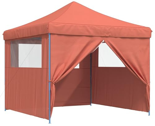 vidaXL Party-Zelt Terrakotta 292 x 292 x 315 cm Oxford-Stoff, Garten und Terrasse, modernes Partyzelt, Außen-Pavillon, tragbarer Sonnenschutz, Hochzeitsunterstand