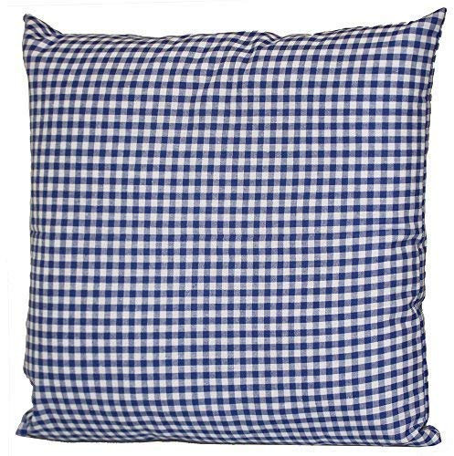 Fan-O-Menal Deko Kissen mit kleinem blau-weißem Karo 40 x 40 cm 11783