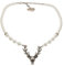 Alpenflüstern Perlen-Trachtenkette Hirsch - Damen-Trachtenschmuck mit Hirsch-Geweih, elegante Dirndlkette creme-weiß DHK203