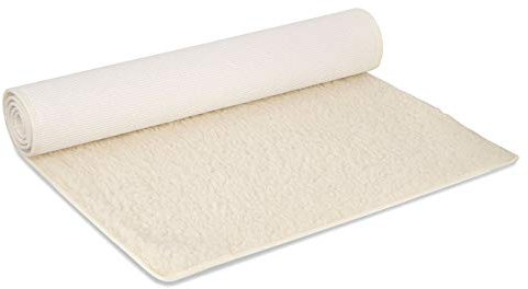 Schurwollmatte Premium - Natur | Extra weiche und wärmeisolierende Yogamatte aus Schurwolle - Rutschfest | Öko-Tex-zertifiziert