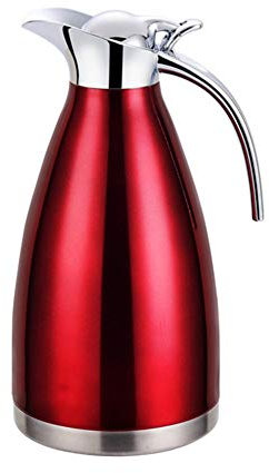 Pichet Isotherme Cafetière Isotherme en Acier Inoxydable Thermos café - Double Usage Chaud et Froid,Rouge,1.5 L(24 Hours Insulation)