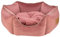 MOOI Crown Hundebett aus kuscheligem Velvetstoff, Füllung aus hautsympathischen 100% Polyester-Watte und Kügelchen, waschmaschinengeeignet bei 30 Degree C, in 3 Größen verfügbar Rosa 50 x 53 x 18 cm