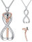 YFN Umarmung Halskette Sterling Silber Jahrestag Halskette Anhänger Schmuck Geschenke für Ihn Ihr Paar Damen Herren (Umarmung)
