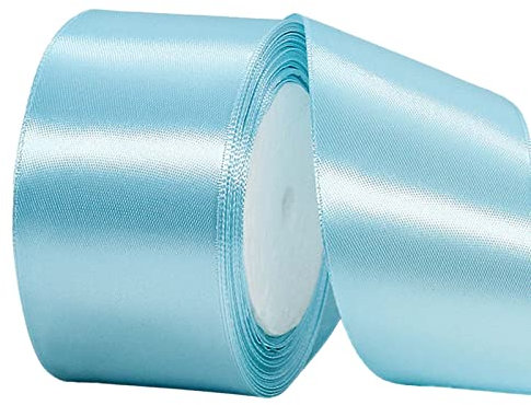 22m Baby Blue Ribbon Baby Blue Satin Ribbon 40mm, Babyblue Hair Ribbon.Cake Bows for Easter Gift Wrapping Fabric Polyester for Gift Wrapping Hair Bows Cake VJ Day 80th Anniversary Decorations