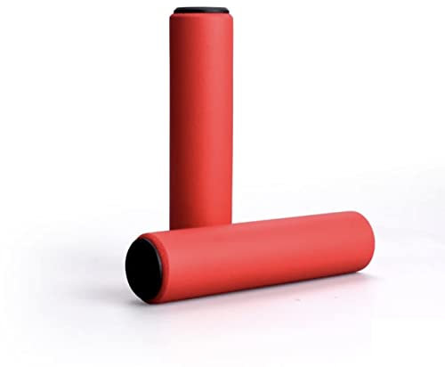 JGR SELECT Manopole Bici - 2 Pezzi - Manopole Mountain Bike MTB - Manopole Manubrio Schiuma Silicone Ergonomiche, Manicotti, Manici, Grips - Universal Mountain Bike, Passeggiata, Ciclismo (Rosso)