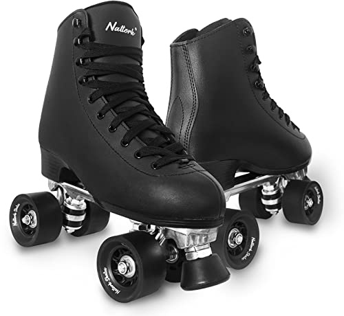 Roller Skates for Men Unisex-Adult Indoor Outdoor Black Derby Skate Size 13