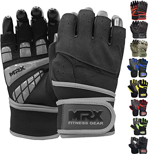 MRX Gewichtheber-Handschuhe für Herren, Workout-Handschuhe, Handgelenkstütze, Hebehandschuhe, Herren, Fitnessstudio, Zubehör für Herren, Gewichtheben, fingerlos, Fitnessstudio, Übung für Powerlifting