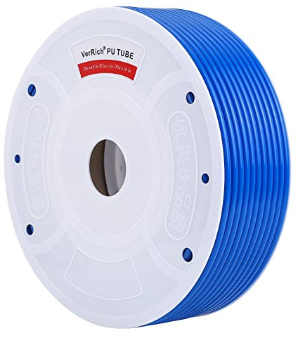 VerRich Pneumatic Tubing Pipe PU Hose Blue 10mmOD x 6.5mmID 328FT 100M | Flexible PU Polyurethane Air Hose Line Tube for Air Compressor Transfer,Tubing Hose Pipe Line Fluid Transfer
