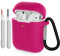 KOKOKA Custodia in Silicone Compatibile per AirPods 2 con Kit di Pulizia, Case Cover Protettiva in Premium Silicone per Airpods Seconda Generazione 2019 con Moschettone, Watermelon Red