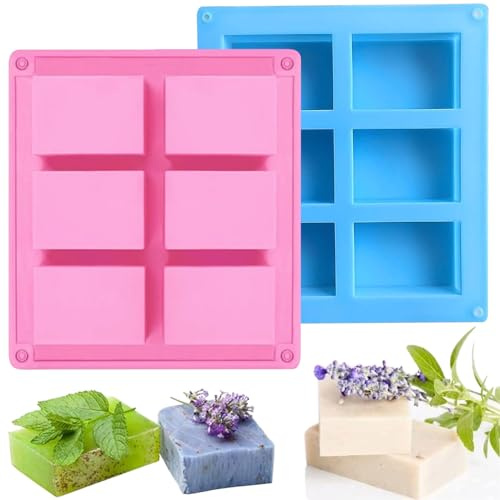 Giugio Seifenformen Silikon, 2 Stück Handgefertigte Seifenform, DIY Silikon Form, Soap Mold, Zubehör für die Seifenherstellung Weiche Antihaft Cupcake Muffin Backform Hausgemachte Handwerk (C)