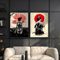 KAIDAARTLH Samouraï Japonais Tableau sur Toile, Peintures Modernes Geisha, Impressions sur Toile, Peintures Modernes Salon Chambre à Coucher, Sans cadre(B,2x40x60cm)