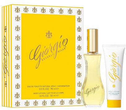 Giorgio Beverly Hills, Coffret Parfum Duo, Eau de Toilette pour Femme (90 ml) et Lotion Parfumée pour le Corps (50 ml), Senteur Florale, Poudrée et Intense, Parfum de Luxe