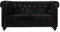 Chesterfield-Sofa 2-Sitzer Schwarz Echtleder,283760