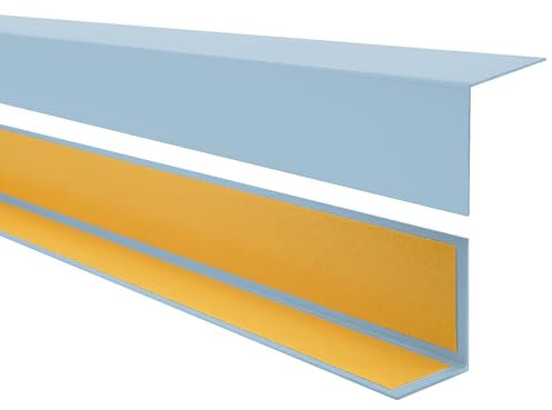 Quest PVC Winkelprofil Kunststoff Selbstklebend Kantenschutz Eckenschutz Eckleiste Winkelleiste, 20x20mm, 150cm, hellblau
