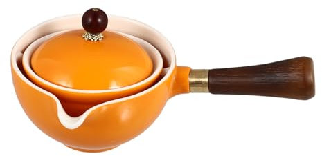 OKUMEYR 1pc Ceramic Tea Kettle Filter Household Teapot for Quick Brewing Retro Design Cool Handle for Tea and Hot Beverages