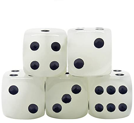 JUCHRZEY Economico 5 pz 14mm Standard a Sei Facce Dadi Set Dadi Luminosi Accessori for Giochi da Tavolo for Giochi da Esterno
