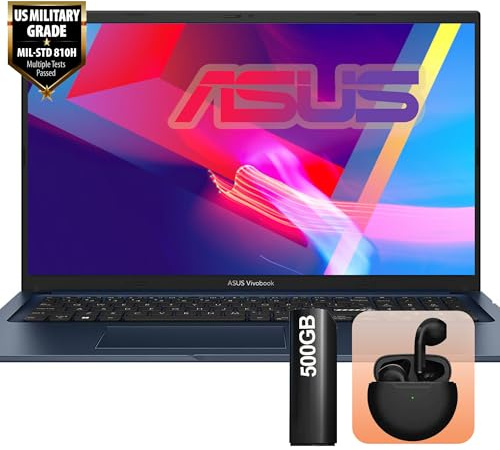 ASUS Vivobook 17.3 Laptop with Wireless Earbuds| Full HD Display | Intel 6-Core Processor | 40GB RAM, 1TB SSD Drive & 512GB External Drive | HDMI & USB-C | Windows 11, Business & Study Laptop