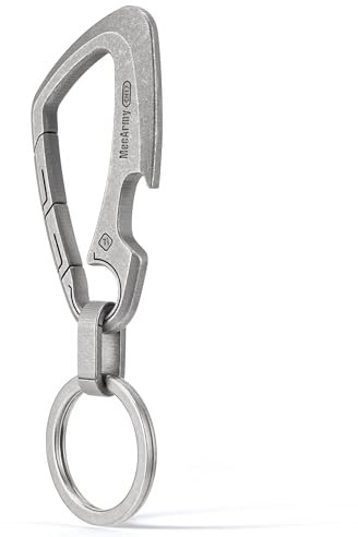 MecArmy CH17 Titanium Carabiner Keychain Clip – Quick Release EDC Key Holder with Bottle Opener, Solid Lightweight Titan Key Ring Ideal for Men & Women, Camping, Hiking, Traveling, Fishing, Backpack