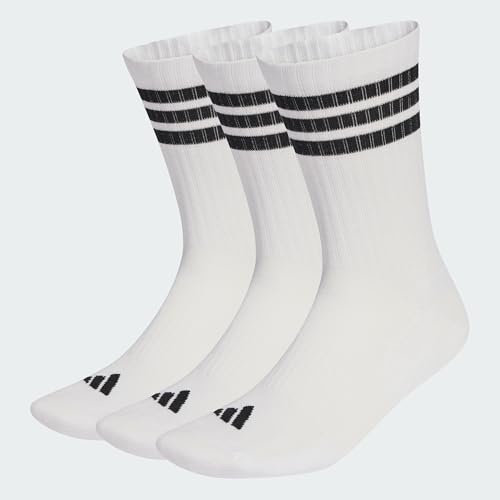 adidas Mixte 3Stripes Cushioned Sportswear Crew Socks 3 Pair Pack, white/black/black, 42-45