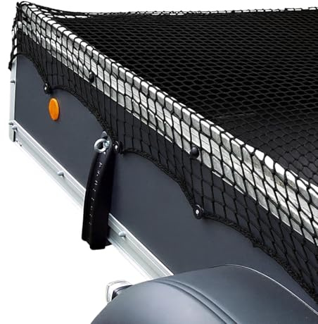 AWOTEX Anhängernetz 2 x 3 m I Schwarz I versch. Größen I Netz für Anhänger & Container I LKW & PKW Container-Netz mit 45 x 45 mm Maschenweite I 4 mm Dickes Abdecknetz für Anhänger & Container