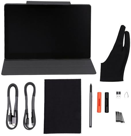 Greensen Ritplatta med Skärm Grafikplatta 11,6 Tums HD Pen Display 16384 Trycknivåer Touch Control Batterifri Penna för Konstnärer Designers Undervisning