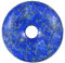 Lebensquelle Plus Edelstein Donut Ø 30 mm + Baumwollband + Edelsteinkarte | Naturstein Anhänger Halskette | Echte Heilsteinkette inkl. Band (Lapislazuli)