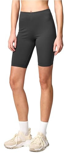 Merry Style Damen Sport Leggings kurz Sportleggings Radlerhose Sporthose aus Baumwolle MS10-200 (Graphite, XL)