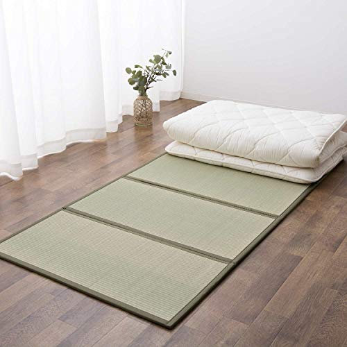 EMOOR Japanische Futon Matratze CLASSE 100 x 200 cm und Faltbare Tatami Matte (Igusa Matratze) Set, Faltbar Schlaf Traditionelle Boden Bett Pad Baumwolle