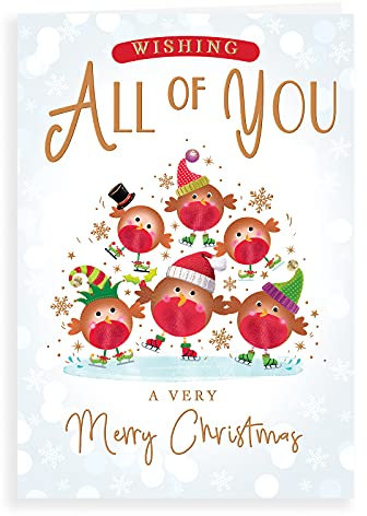 Piccadilly Greetings, A41358 Weihnachtskarte mit Charakteren für alle, 22,9 x 15,2 cm