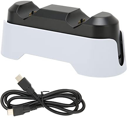 PS5-Controller-Ladestation, Schnellladestation für Dual Sense-Controller mit LED-Anzeigen, Dual-Ständer-Ladestation, 3-Stunden-Schnellladung, Weiß(Weiß)