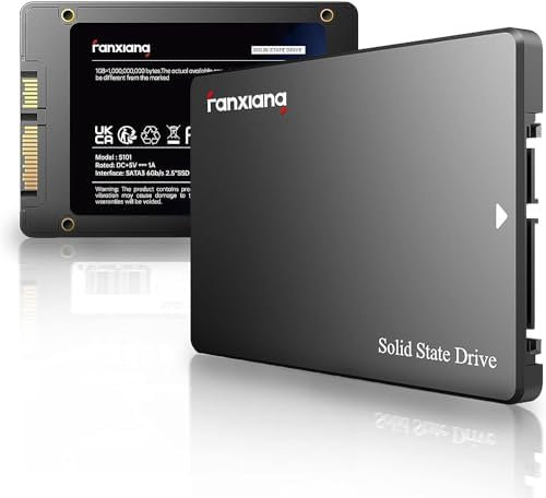 fanxiang S101 250GB SATA III 2,5-Zoll SSD Interne Festplatte, 550MB/s Lesen, 500MB/s Schreiben, SLC-Cache & 3D TLC NAND, für Laptops, Desktop-PCs und Spielkonsolen, Schwarz