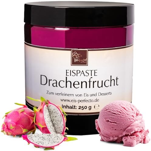 Drachenfrucht Eispaste Aroma Variegato Eis Desserts Pralinen Zum Verfeinern von leckerem Eis Getränke Kuchen Kekse Tortencremes Eiscremes Inhalt 250 g