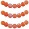 MJDCB Perlen zum Auffädeln 8mm 45 stück Orange Drachenader Achat Halbedelsteine Perlen mit Loch Natürliche Lose Runde Steinperlen für Herstellung Schmuck Armbänder Halsketten