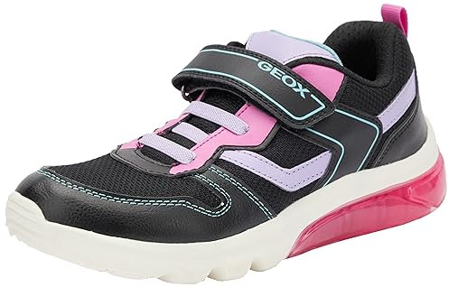 Geox J Ciberdron Girl, Scarpe da Ginnastica Donna, Nero Fucsia, 37 EU