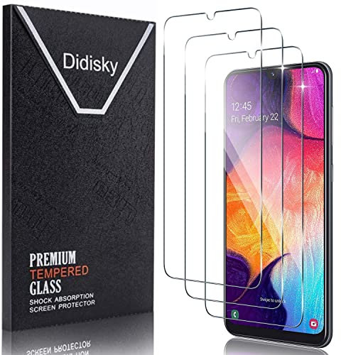 Didisky Lot de 3 Protecteur Verre Trempé pour Samsung Galaxy A50, Film Protection écran, résistance aux Rayures, dureté 9H, Pas de Bulles, Haute définition