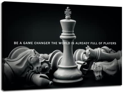 Be A Game Changer The World Is Already Full Of Players Motivierende Wandkunst Internationales Schach Inspirierendes Poster Leinwand Gemälde Drucke Wandbilder für Wohnkultur Gerahmtes Kunstwerk [61 cm